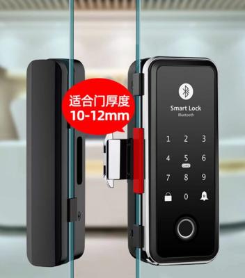 China W08 JULU Smartsteps Door Factory Digital Fingerprint Security Locks BD Security Lok Smart Frame Less Glass Glass Door Lock for sale