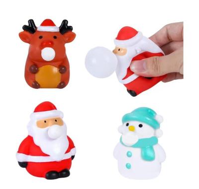 China New Arrival 2022 Durable Santa Snowman Reindeer Pinching Joy Creative Exhaling Toy For Christmas for sale