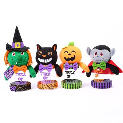 China Cute Plastic Candy Jar Pumpkin Black Cat Halloween Party Decoration Candy Gift Jar for sale