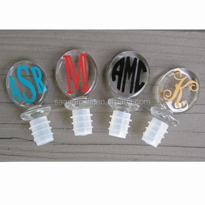 China Personalized Non-Refillable Acrylic Wine Bottle Stopper for sale