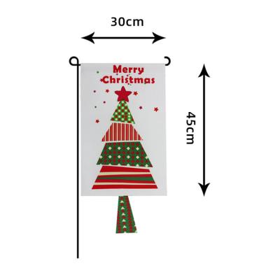 China Home Decoration Personalized Christmas Garden Flag Snowman Pattern Double Sided Stereo Garden Flag for sale