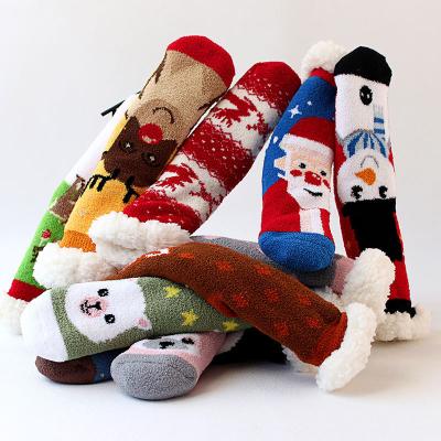 China Antibacterial Cartoon Knocks Women Men Christmas Thickened Soft Colored Snowman Warm Plush Animal Flooring for sale