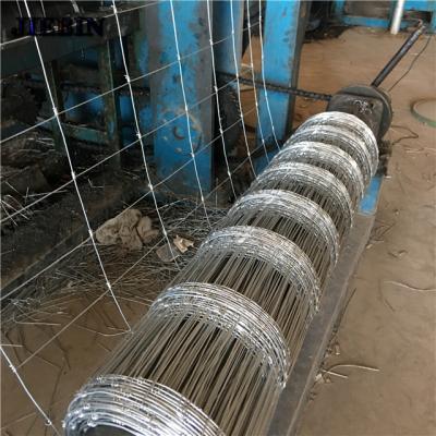 China Plain Weave 4'x50m Hot Dipped Galvanized Hinge Joint Knot Field Fence for sale