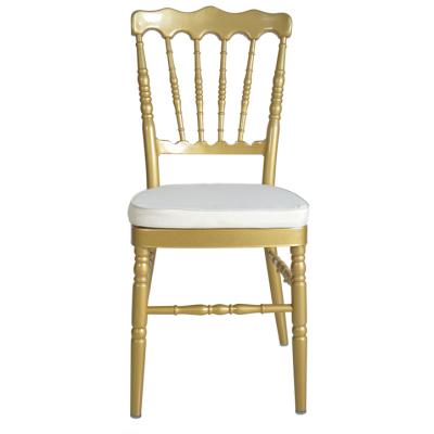 China Gold wedding modern aluminum chiavari chair with cushion for sale