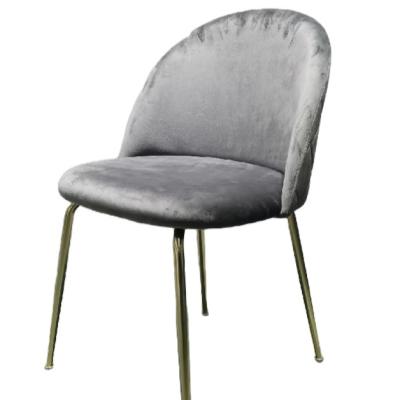 China Comfortable Home Hotel Furniture Velvet Fabric Luxury Upholstered Soft Back Cafe Furniture Dining Chairs With Metal Legs for sale