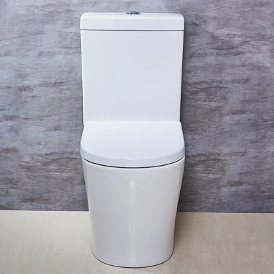 China HILITE Double-Flow Round Sanitary Washdown Toliet Watermark Bathroom Toilet Two Piece Wholesale Chinese Ceramic WC Dual Flush for sale