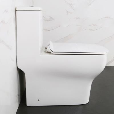 China Double-Flow HILITE Factory High Quality American Standard Glazed Ceramic White Sanitary Ware Foshan Floor One Piece Toilet Cupc for sale