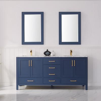 China HILITE Modern Double Mirror Bathroom Cabinetsfoshan Bathroom Vanity Cabinets Modern Wall-Hung Sink for sale