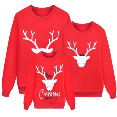 China Breathable Main Print Cotton Red Deer Parent-child Family Christmas Sweater Christmas Pattern Sweater Women for sale