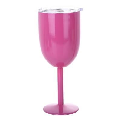 China 10oz 300ml Wine Tumbler Stainless Steel Cocktail Glass Viable Vacuum Insulated Wine Cup Goblet for Wedding and Party for sale