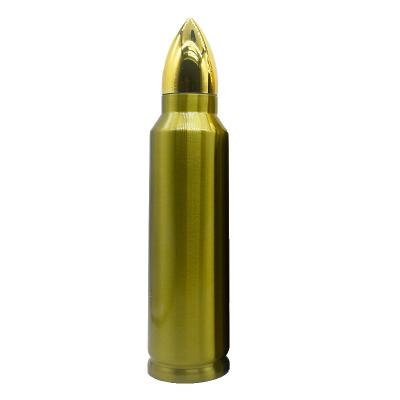 China Viable Outdoor Copper Color 350ml 500ml 1000ml Keep Warm Travel Thermos Shotgun Shell Bullet Outdoor Double-Insulated Camping Bottle for sale