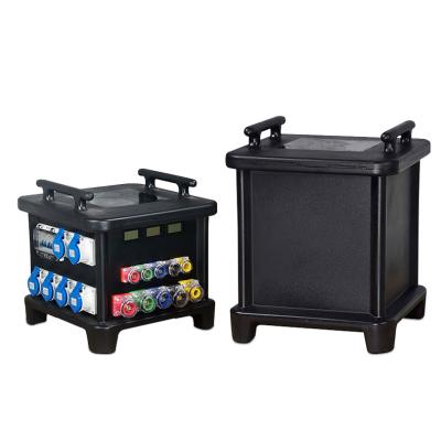 China JH-box ip65 double handle floor distribution box industrial waterproof electrical black outdoor distribution box for sale