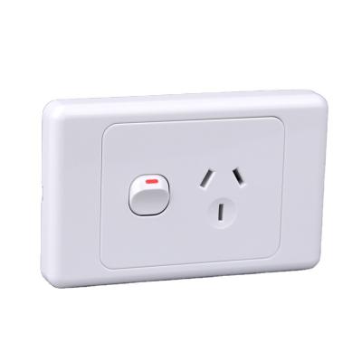 China Easy Installation/Easy Cleaning/SAA Socket 10A Horizontal Electric Wall Lamp Switch Durable Electric and Wall Current Point for sale