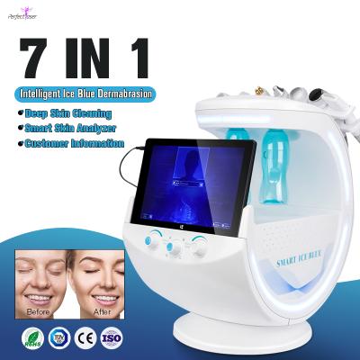 China Multifunctional Smart Exfoliators Ice Blue Hydra Dermabrasion Machine With Hydraulic Oxygen Jet Skin Peeling Skin Analysis Machine for sale