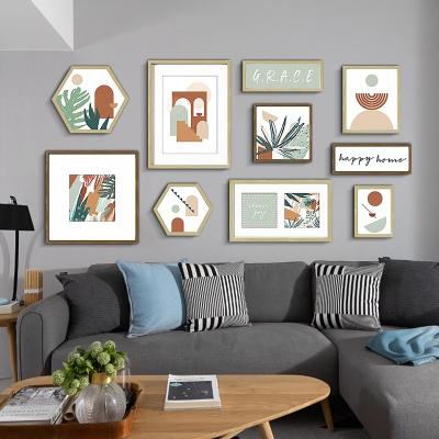 China Modern Custom Wall Art Set from EAGLEGIFTS Boho Art Picture Abstract Plants Wall Gallery Framed by 10 Art Prints for sale