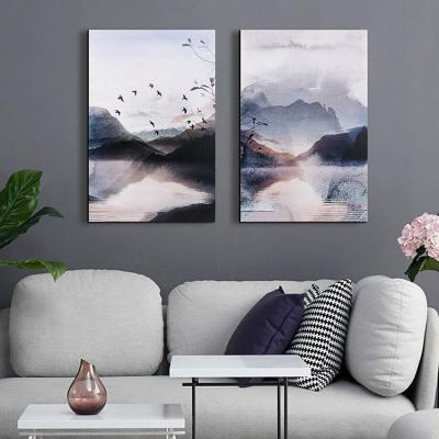 China EAGLEGIFTS Modern 2 Panel Framed Canvas Prints Art Work Modern Landscape Wall Art Canvas HD Prints Picture for sale