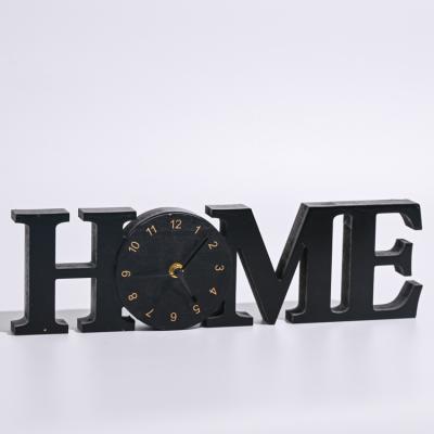 China EAGLEGIFTS Art Deco Home Deco Gift Modern Wooden MDF Desk Ornament Time Clock Creative Fashion Office Customized Decorative Table Clock for sale