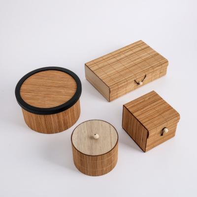 China EAGLEGIFTS Sustainable Home Decor and Bamboo Multifunctional Custom Logo Creative Craft Sundries Storage Wooden Boxes Log Jewelry Box for sale