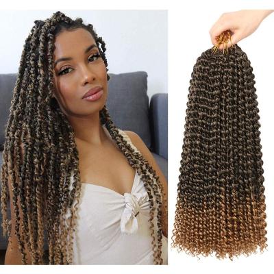 China Wholesale High Temperature Synthetic Nubian Fiber Pre Twisted Passion Water Wave For Crocheting Curly Braid Hair Passion Twist Hair for sale