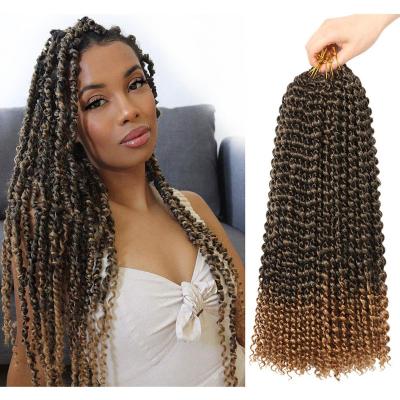 China High Temperature Synthetic Fiber Free Sample Wholesale Pre Looped 1b/27 Value Bundle Ombre Braid 18inch Water Wave Passion Twist Braiding Hair for sale