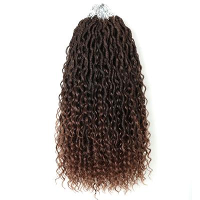 China 100% Low Temperature Fiber High Quality Bohomian River Goddess Faux Locs Box Braiding Curly Crochet Hair Braids Senegal Twist Hair Braiding Hair Extension for sale