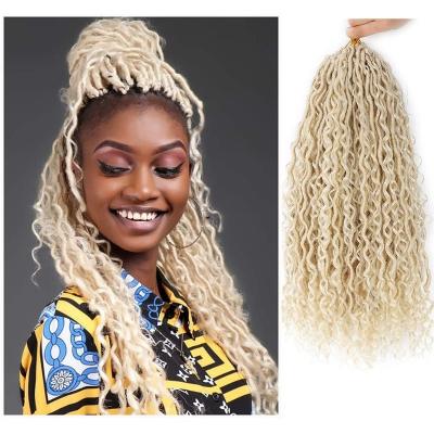 China 100% Low Temperature Fiber High Quality Bohomian River Goddess Faux Locs Box For Braiding Curly Crochet Hair Braids Senegal Twist Hair Braiding Hair Extension Accessories Softly for sale