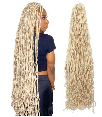 China Wholesale Synthetic Soft Afro locs Synthetic Hair 36 Inch Ombre Faux Locs Crochet Hair Distressed Faux Locs For Color Women boho Colorful for sale