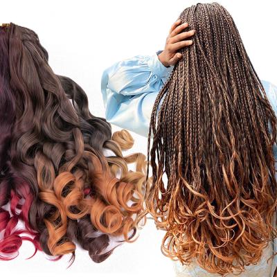 China 100% Fiber Wholesale Loose Body Wave High Temperature Spiral Curl Crochet Braid Hair 24inch 75g 150g Synthetic Wavy Curly Braiding Hair Extensions for sale