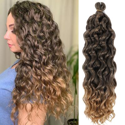 China Water Wave Crochet Braids Synthetic Curly Blonde Ombre Water Wave Braid Afro Curl Hair For Women Surf Hair Braiding Extension for sale