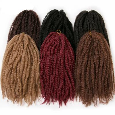 China Marley Curly Synthetic Braiding Hair Extensions 18inch Ombre Color #1B Afro Crochet 100g Natural Black Blonde Afro Kinky Curly Braids for sale