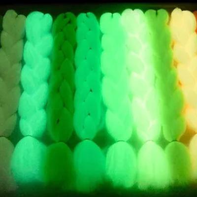 China Yaki 24 Inch Hair Glowing Fluorescent Braiding Lights Braid Hair Synthetic Elephant Braid Hair Glow In The Dark for sale