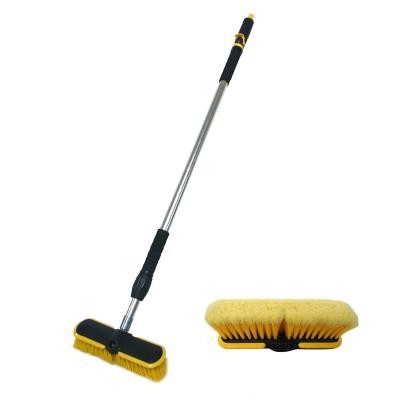 China PVC stiffens car wash brush with long handle for sale