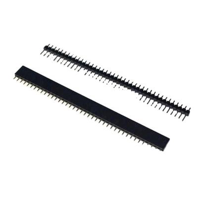 China 1x40 Pin Single Row 2.54mm Round Female Header and Pin 2.54mm Male 1x40 Pin Single Row Header for sale