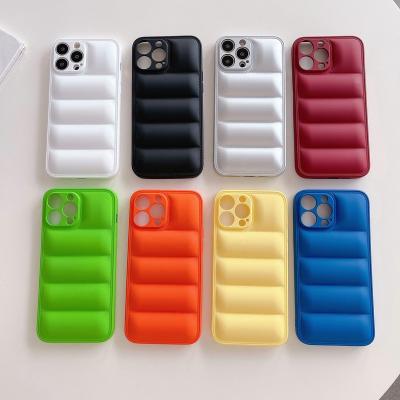 China Fashion Brand Shockproof Cotton Down Jacket Stripper Cell Phone Case Wholesalers For iPhone 13 Pro Max for sale