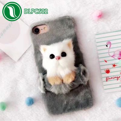 China Most popular anti-scratch in Korea 3D cute meow ful fluffy phone case for Iphone 8 for sale