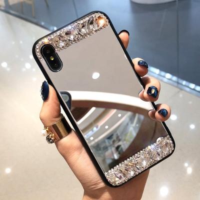 China High Quality Mirror Bling Diamond Soft TPU Phone Case Luxury Mirror Bling Diamond Soft TPU Phone Case For iphone 6 xsmax xr 7 xs 8splus X for sale