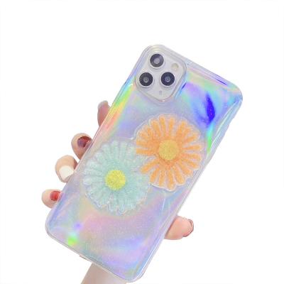 China Colorful Daisy Injection Mold Case Housing Epoxy Protector Colored Daisy Injection Mold Case Housing Epoxy Protector For Mobile Phone With Glitter Powder Glitter Effect For iphone 11 for sale