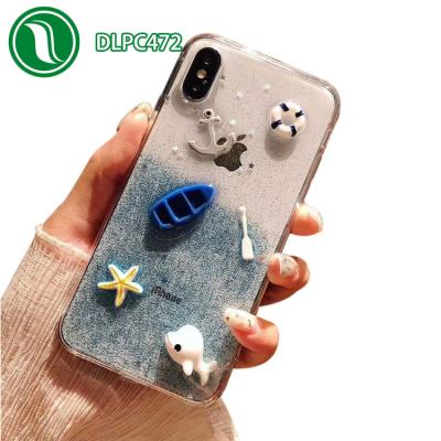 China Fashion Sparkle Sparkle Dolphin Popular Epoxy Glossy Cartoon TPU Soft PC Case Phone Cases For iPhone 6 7 8 plus X XS max for sale