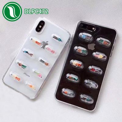 China Soft TPU Phone Case Epoxy Resin Capsule Pill Impact Mobile Cell Phone Case For iPhone 7 Case for sale