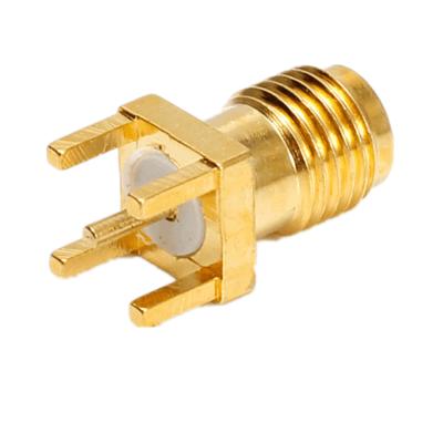 China 50 Ohm S/T SMA Female Brass PCB RF Coaxial Connectors 13.5Mm for sale