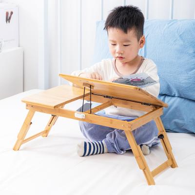 China Popular Hot Selling Portable Foldable Modern Bamboo Rectangle Foldable 30pcs Good Quality Computer Desk Wooden Foldable Laptop Stand Bed for sale