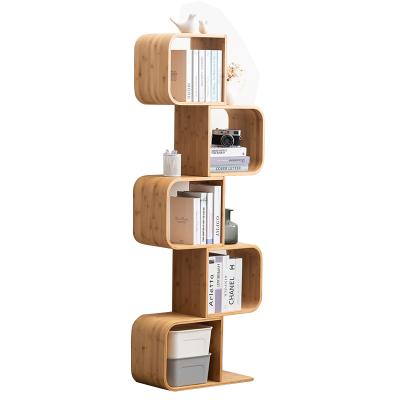 China Free Combination 5 Row S Shape Combination Fashion Bamboo Decorative Bamboo Bookself Free For Living Room Bedroom for sale