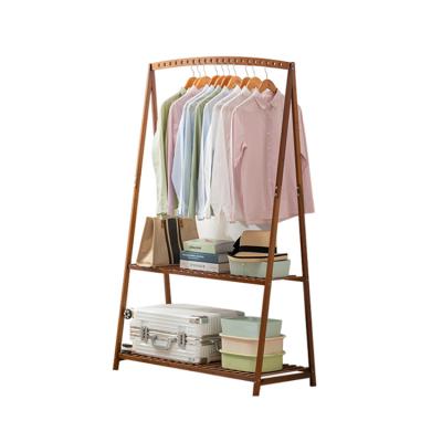 China Assembly China Wholesale Bamboo Coat Rack Garment Hanging Wooden Clothes Rack for sale