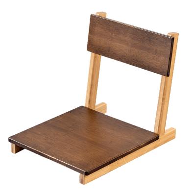 China 2021 Popular Japanese Style Solid Bamboo Wooden Tatami Single Legless Chair Without Legs Chair for sale