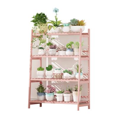 China Simple Design 4 Plant Floor Stand Eco-friendly Rectangle Rack Bamboo Sundries Organizer Stored for sale