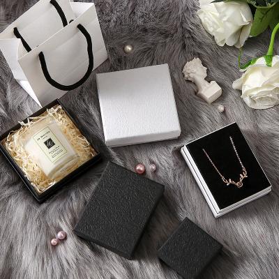 China Pendant Ring Box Paper Jewelry Packaging Container Necklace Earrings Storage Gift Box Organizer Friendly Material Jewelry With Sponge Inside for sale