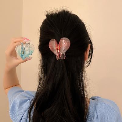 China Lady Hair Accessories Love Summer Candy Color Friendly Material Cheap Transparent Acrylic Hair Clip for sale