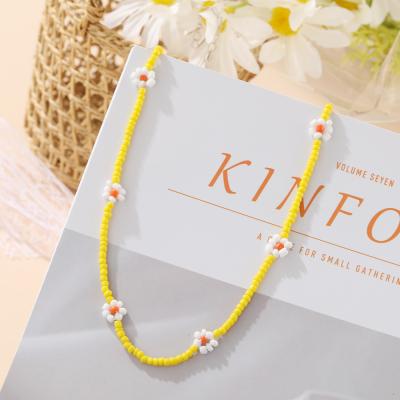 China Material Simple Seed Friendly Pearl Strand Necklace Women's String Beaded Short Necklace Chokers Jewelry Gift for sale