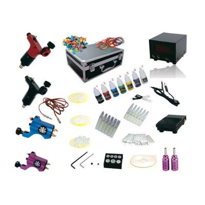 China Full Set Tattoo Machine Kit With 4 Machines Professional Wholesale Price Of Tattoo Body Punch Tool Kits G225 for sale