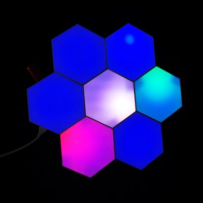 China Modern Sensitive Sound Music RF Sound Control Light Remote Control Hexagonal Light Sound Decorative Lights For Game Room for sale